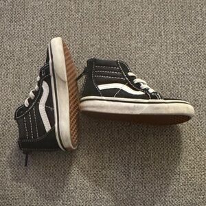 Vans Kids Black and White High-Top Skate Sneakers